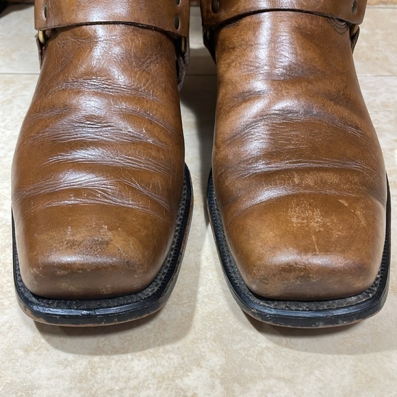 Acme Men Vintage Boots Biker Motorcycle Tall Leather Cowboy USA Brown Size 10.5D - Picture 5 of 16